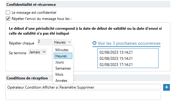 Fonction de récurence pour automatiquement envoyer plusieurs fois un message