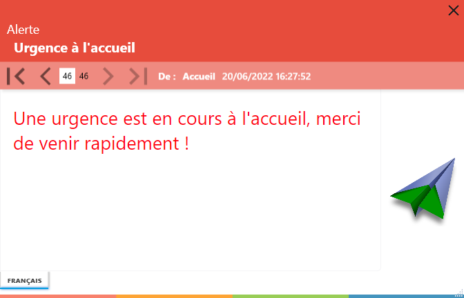 Message alerte sécurité accueil
